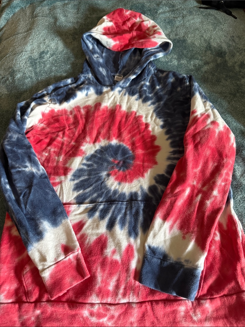 Old Navy Blue & White Tie-Dye Hoodie